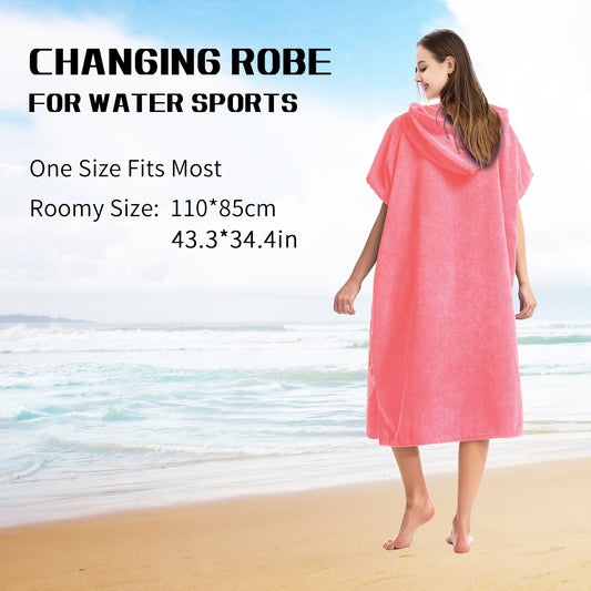 Quick Dry Hooded Towel Robe with Pocket for Swimming, Surfing, and Outdoor Activities - Unisex One Size