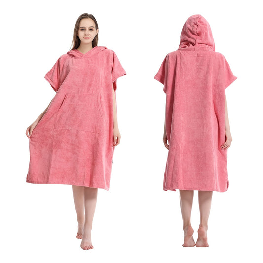 Quick Dry Hooded Towel Robe with Pocket for Swimming, Surfing, and Outdoor Activities - Unisex One Size