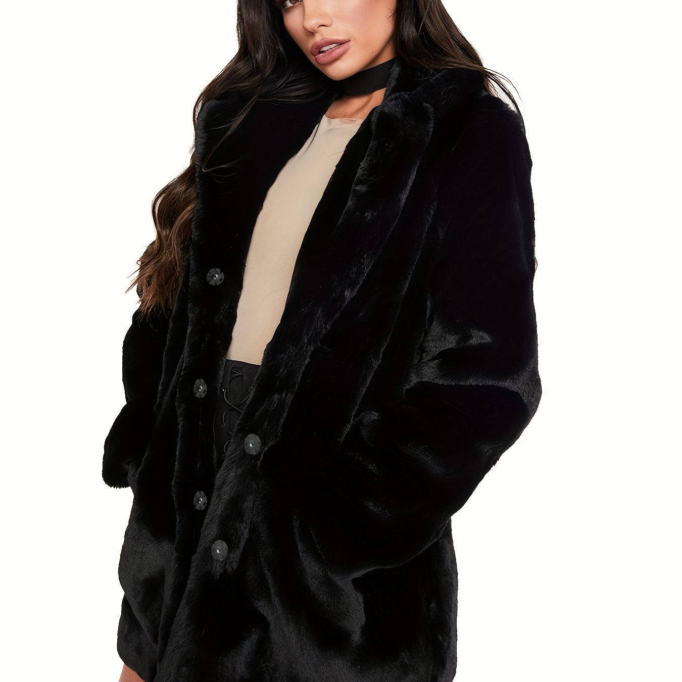 Winter Warm Plush Loose Coat, Casual Long Sleeve Fashion Teddy Outerwear, Women's Clothing
