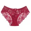Hot Sale Wholesale High Stretch Soft Breathable Sexy Hollow Large Size Women Lace Hipster Underwear Briefs 5 Colors