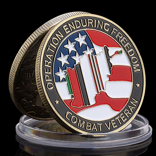 US Afghanistan War Veteran Challenge Coin Bronze Coin Operation Enduring Freedom OEF Collectible Commemorative Coin