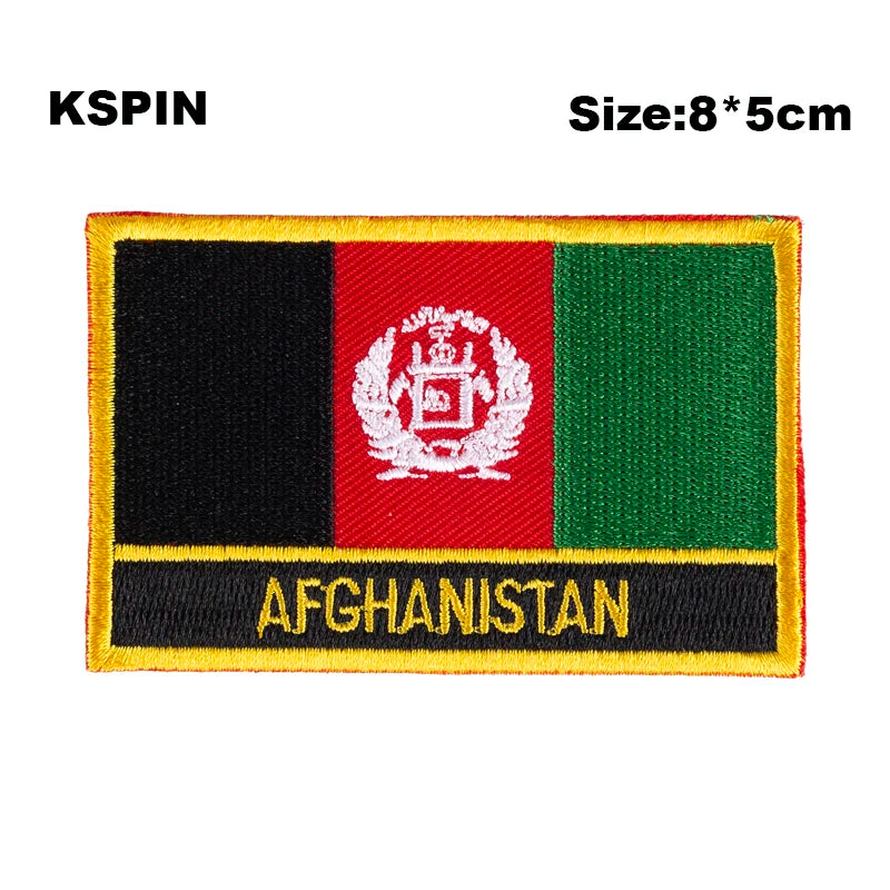 Afghanistan Flag Embroidery Patches Iron on Saw on Transfer patches Sewing Applications for Clothes in Home&Garden