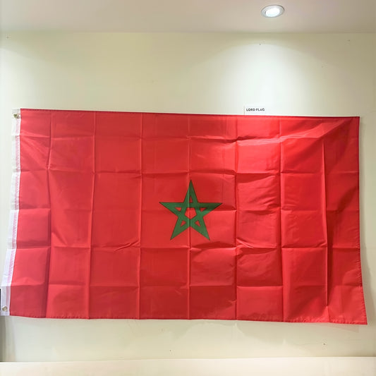 Morocco National Flag, 35.43x59.06inch, Polyester Woven, Solid Color with Digital Printing, MA MAR The Kingdom of Morocco, Back to School Decor, Perfect for Room Decor